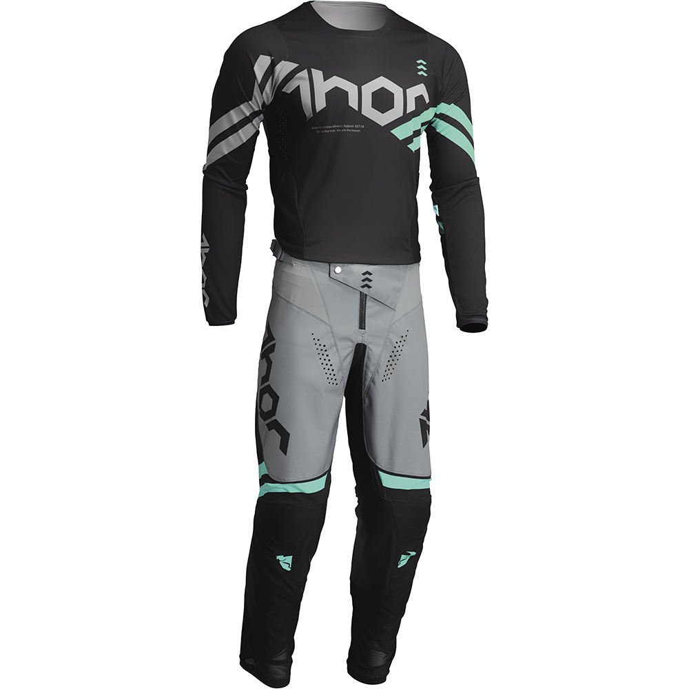 Thor Motocross - Maillot Pulse Cube Noir / Gris Clair / Mint
