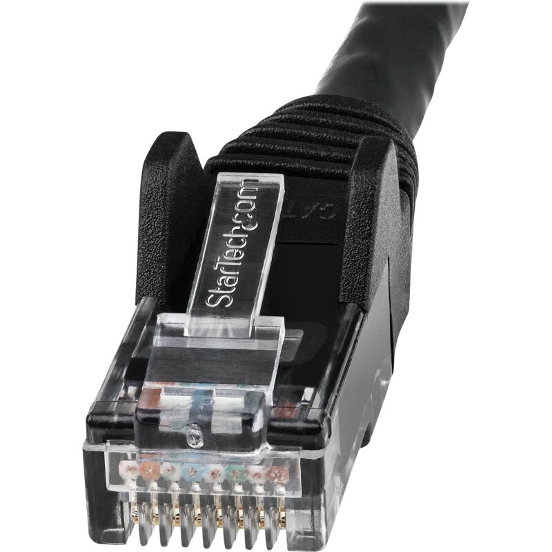 StarTech.com Câble Ethernet CAT6 10m - LSZH (Low Smoke Zero Halogen) - Cordon RJ45 UTP Anti-accrochage 10 GbE LAN - Câble Réseau Internet 650MHz 100W PoE - Noir - Snagless - 24AWG