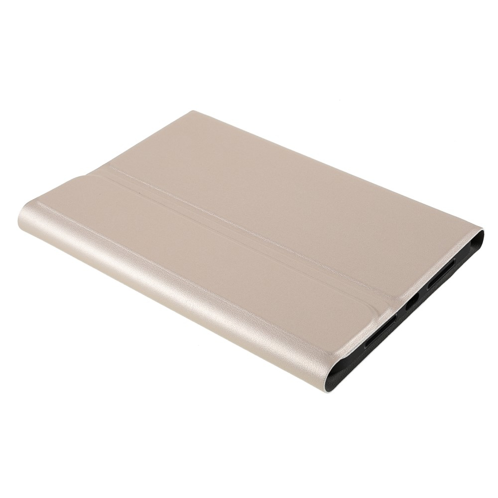iPad Mini 7 (2024) / Mini 6 (2021) Leder Tasche Magnet Bluetooth Tastatur Abnehmbar (QWERTY) - Gold