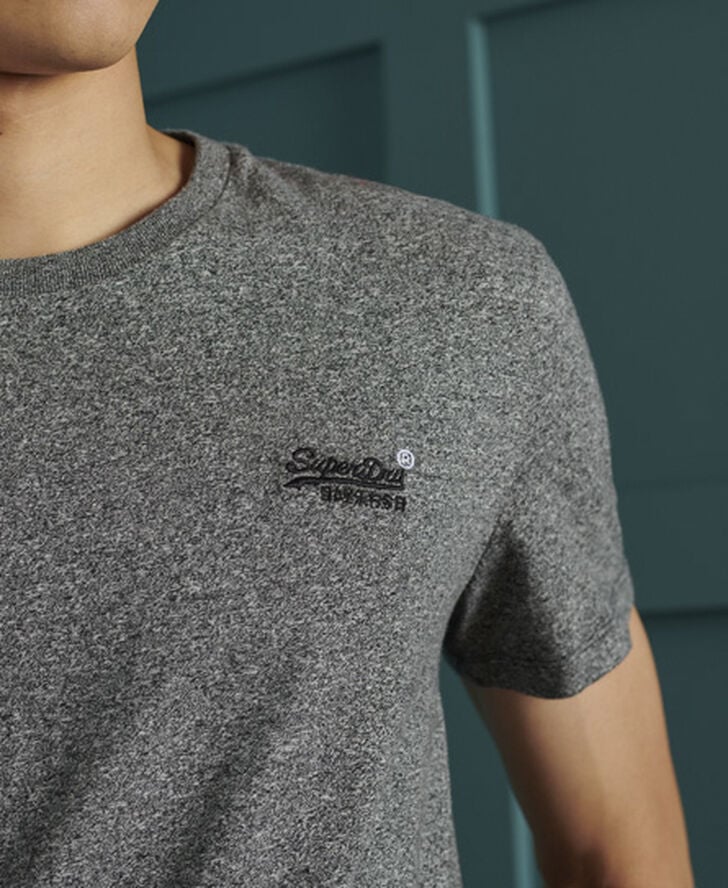 Superdry OL VINTAGE EMB TEE Karst black mega grit