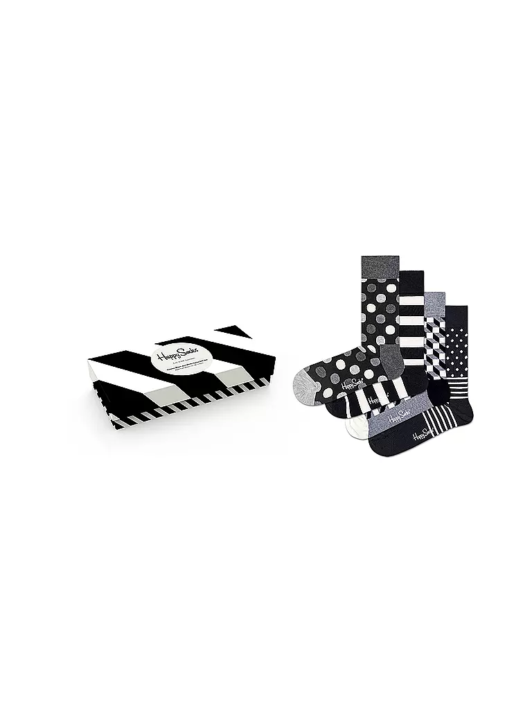 HAPPY SOCKS Damen Geschenkset 4-er Pkg. BLACK&WHITE 36-40 black schwarz