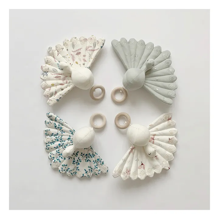 Cam Cam Mobile musical Paon en coton bio Windflower | Crème