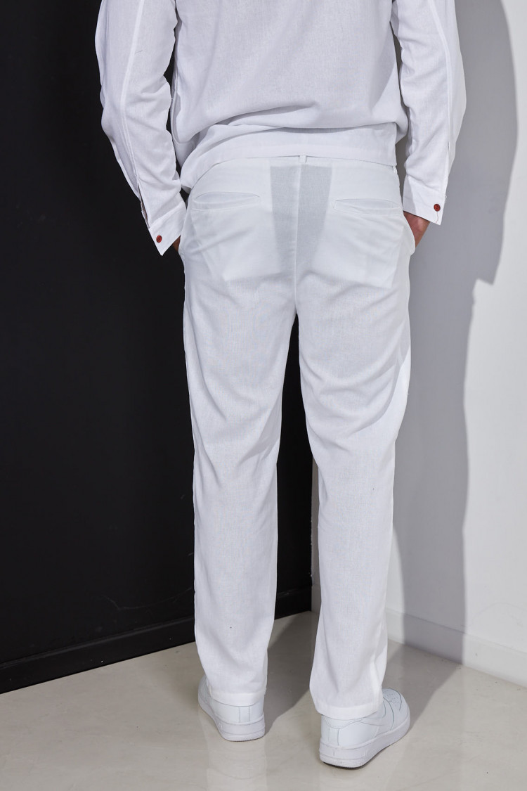 Pantalon en lin écru
