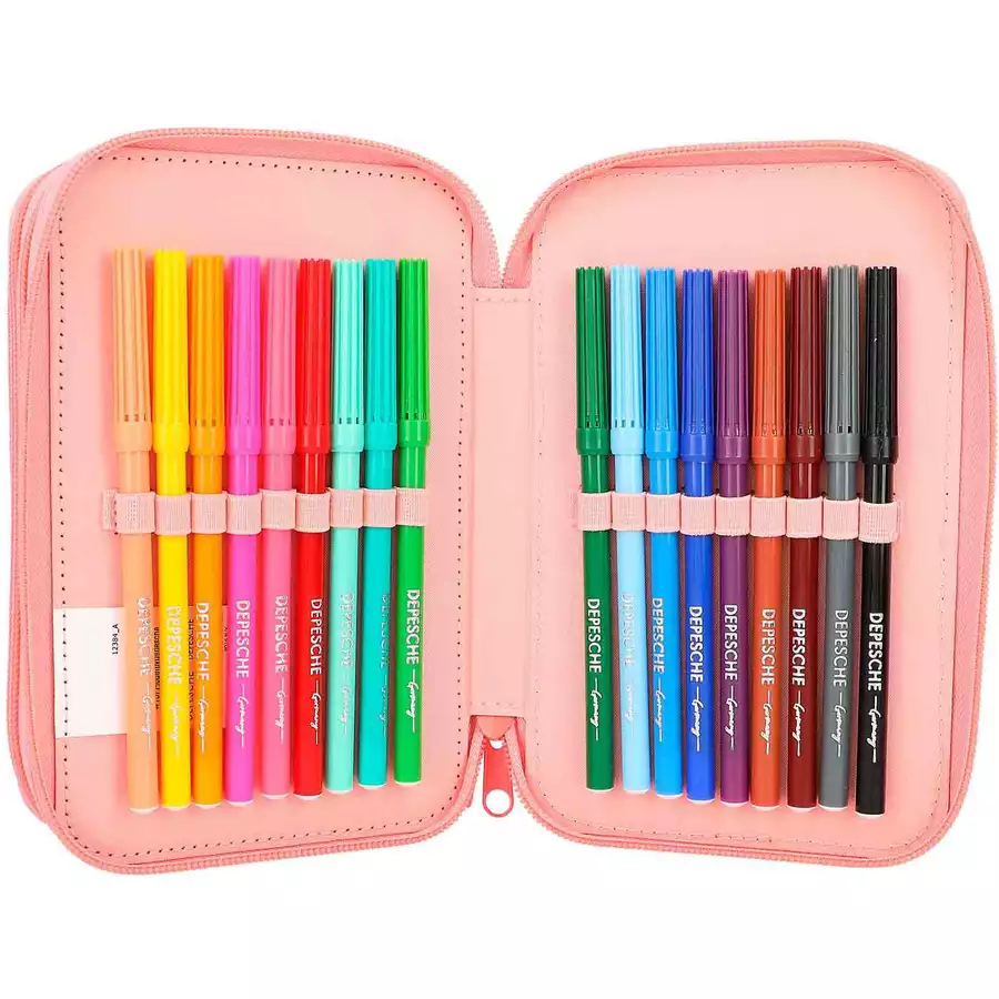 Depesche 3-Fach Federtasche CUTIE STAR inkl. Stifte TOPModel 21 x 9 x 7 cm pink