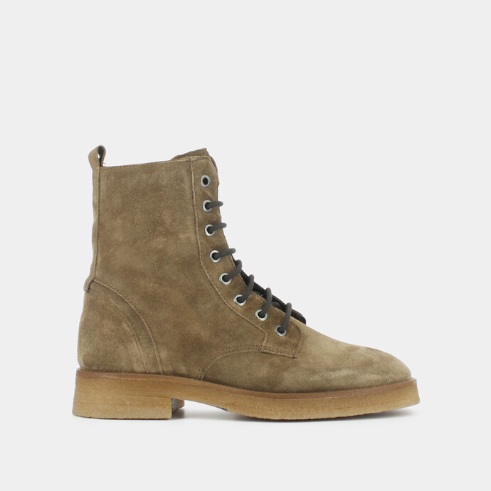 Bottines à élastiques  en croute taupe
