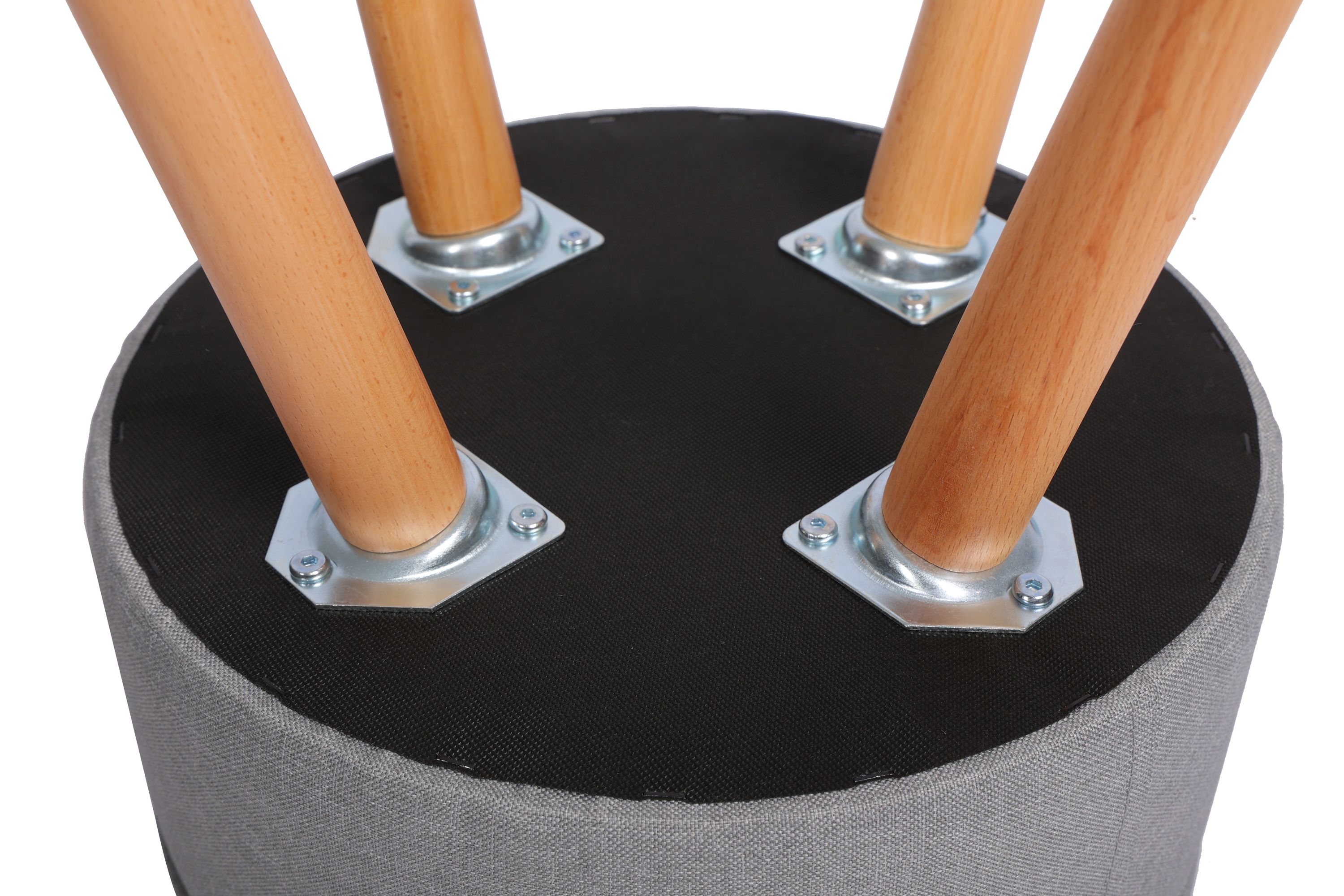 Hocker mit Stauraum hellgrau