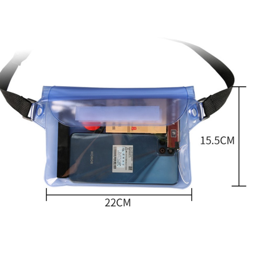 (22x15.5cm) Wasserdichte Bauchtasche Dry Bag Schultertasche mit Tragegurt (IPX8) - Weiss