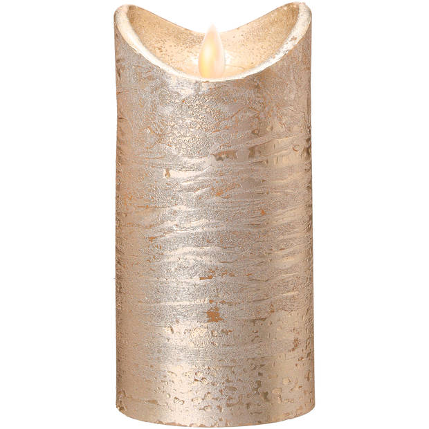 Blokker Rustieke LED Kaars - 7,5x15 cm - Goud