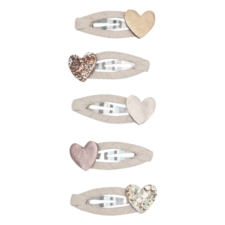 Mimi & Lula Lot 5 Mini Barrettes Hearts | Rose