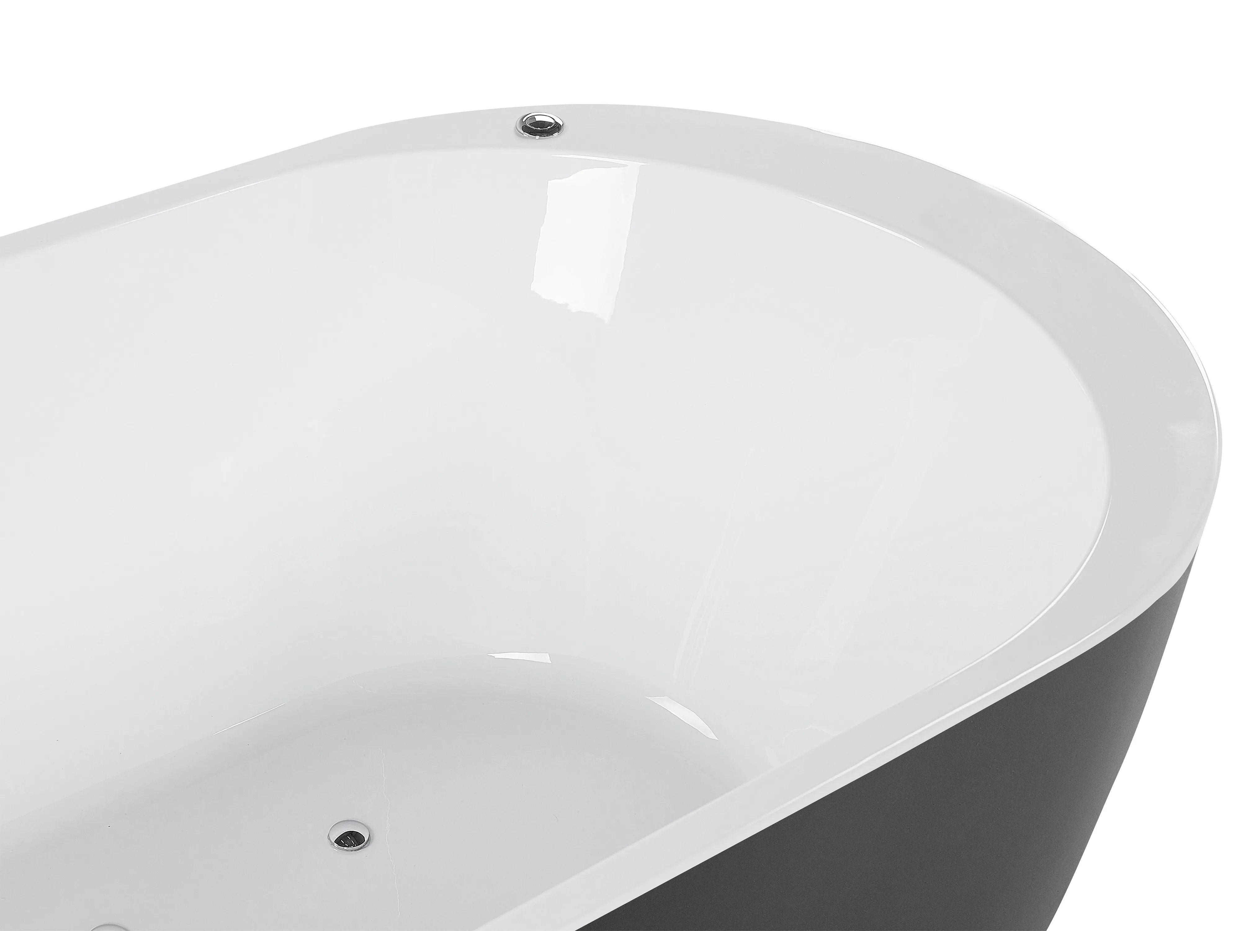 Vrijstaand bubbelbad met LED NEVIS 170 x 80 cm Zwart