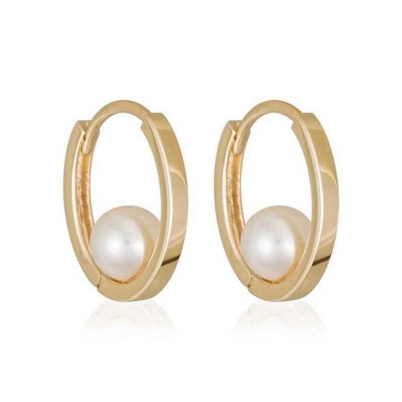 Boucles d'oreilles Or Jaune  et Perle