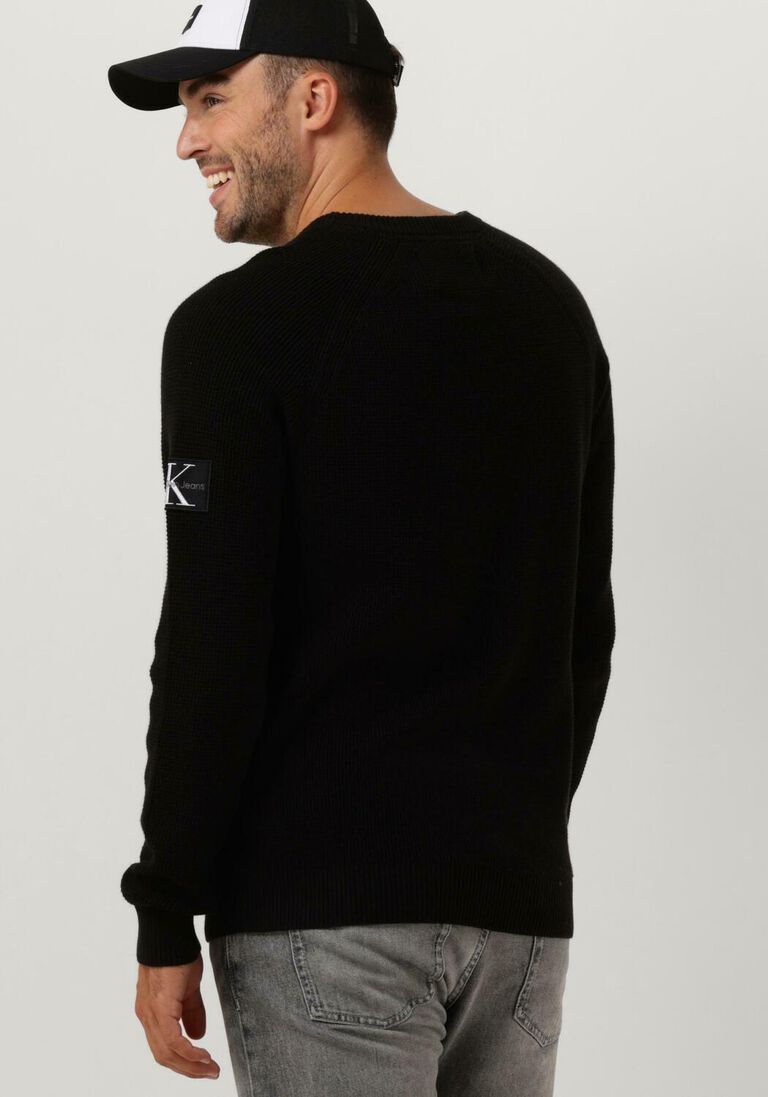 CALVIN KLEIN zwarte calvin klein sweater badge easy sweater