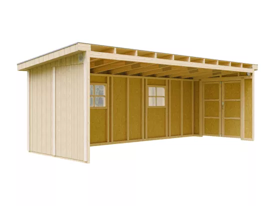 Abri de Jardin Qualité Premium 14,3 m² - H231x248x648 cm - Sans plancher e paroi latérale - Timbela M941B