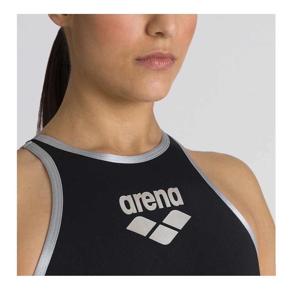 Arena ONE BIGLOGO - Maillot de bain 1 pièce Femme black/silver