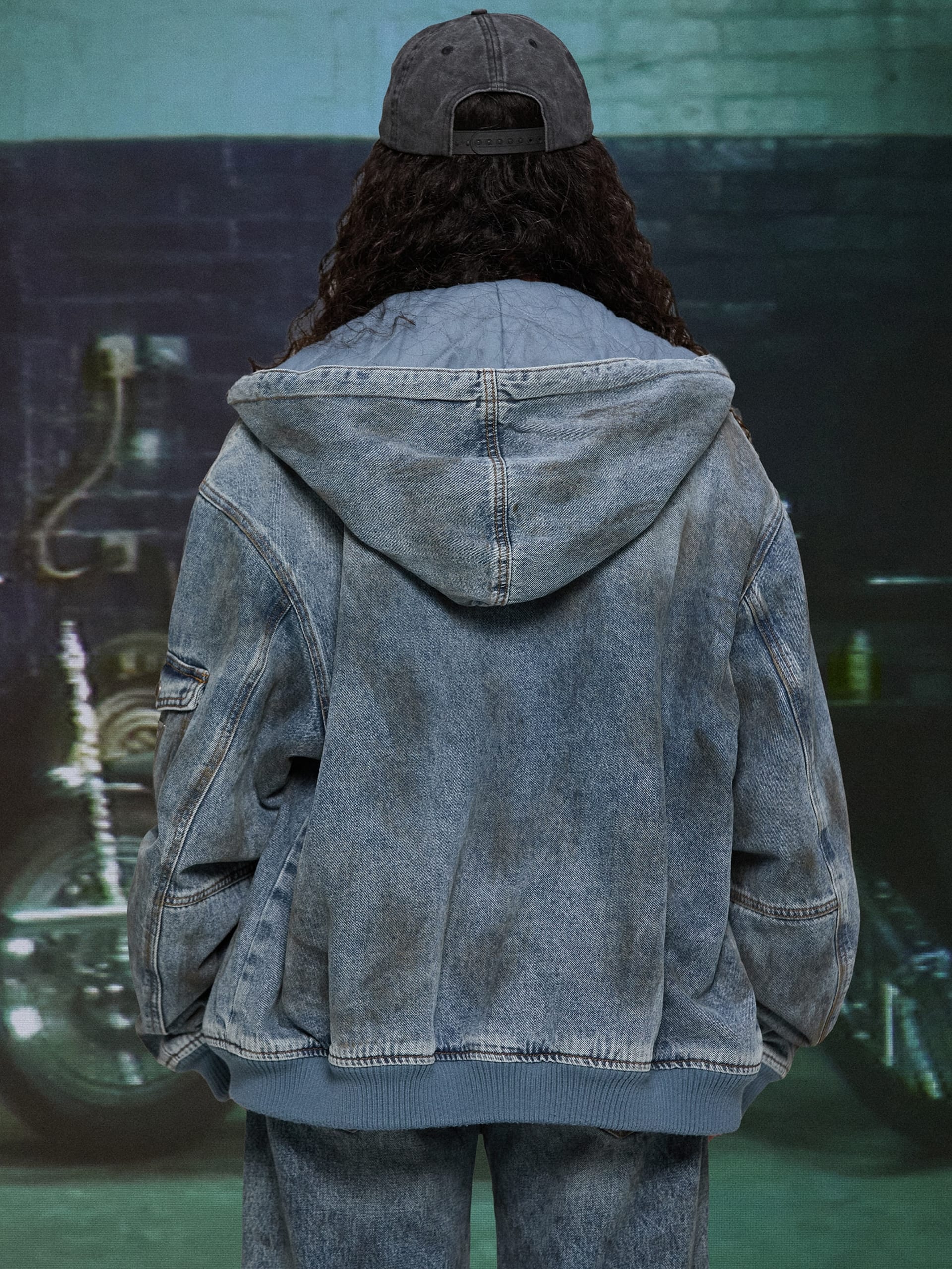 Jaqueta com capuz em jeans HARDSTONE