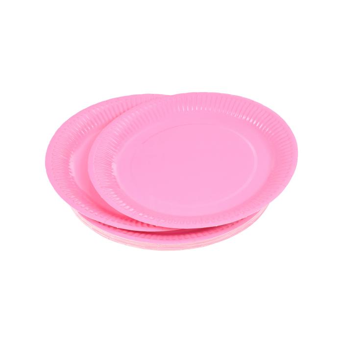 SET 20 ASSIETTES RONDES D.18CM ROSE CLAIR