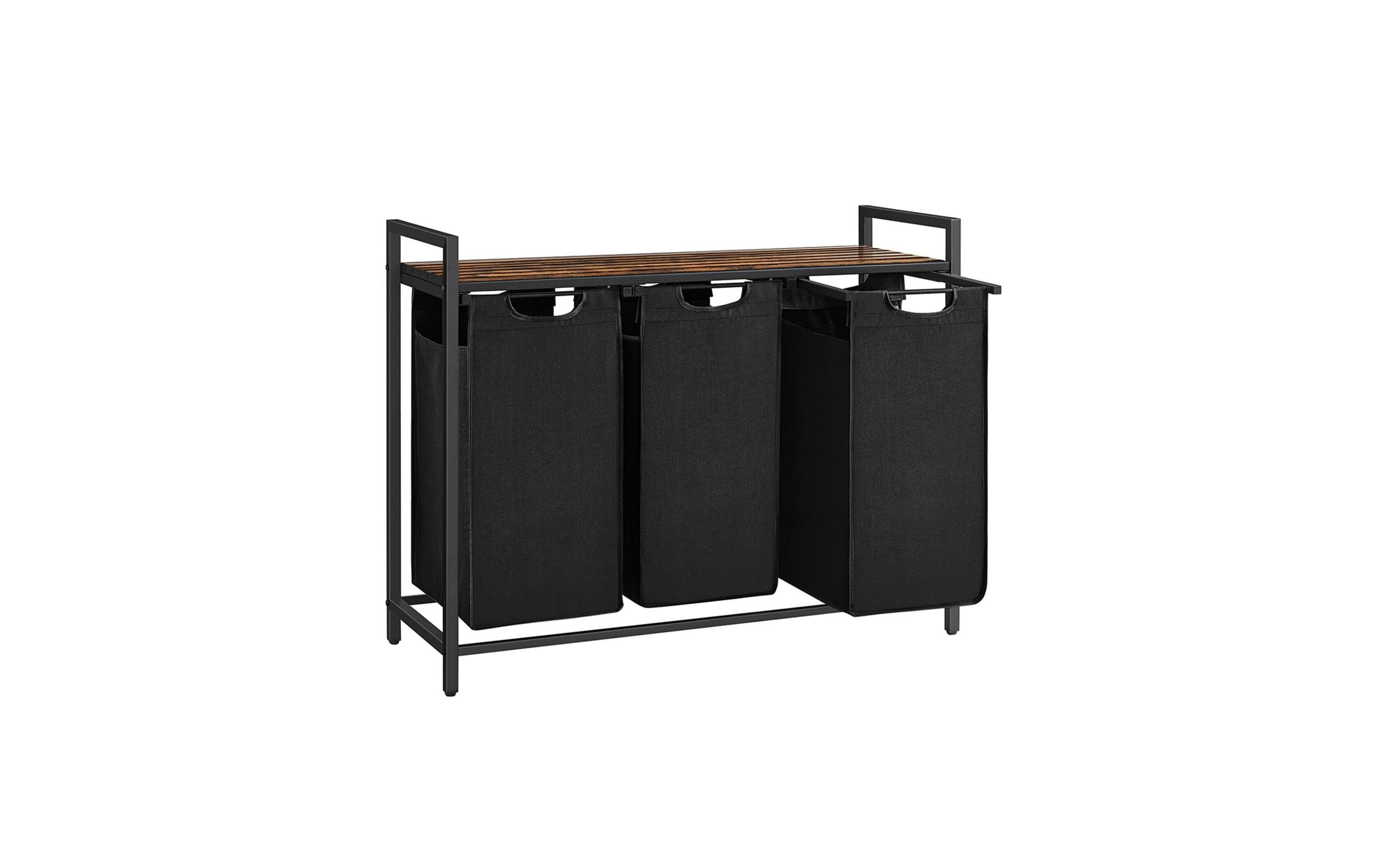 Wäschekorb 38 l, Braun/SchwarzWäschekorbsammler