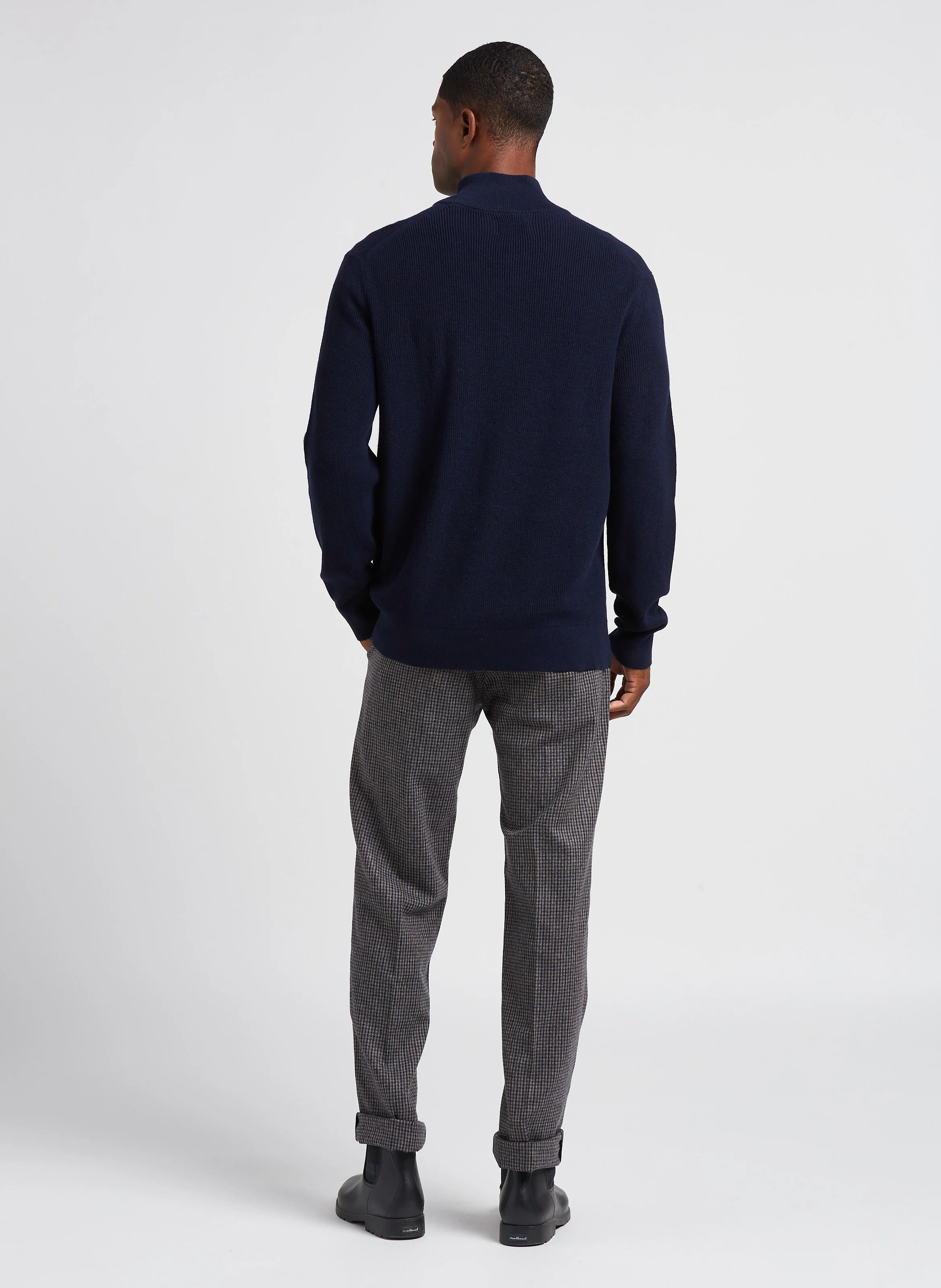 Pantalon droit en laine mélangée | Gris