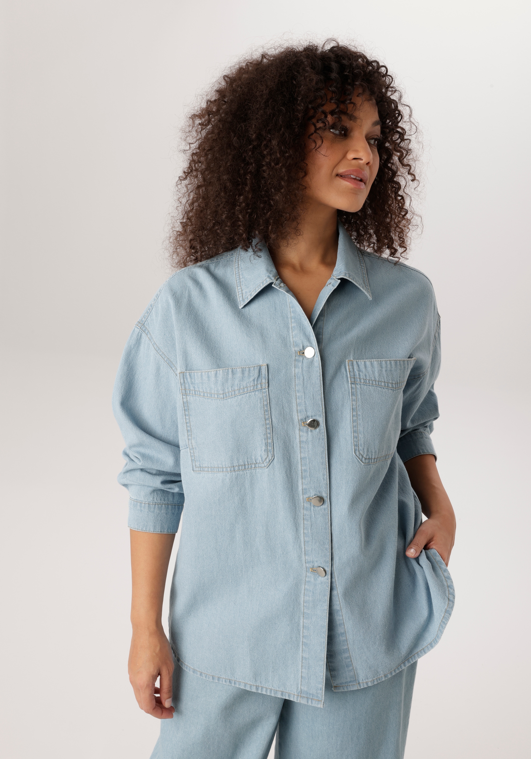 Aniston PLUS Jeansbluse grosszügig geschnitten - NEUE KOLLEKTION