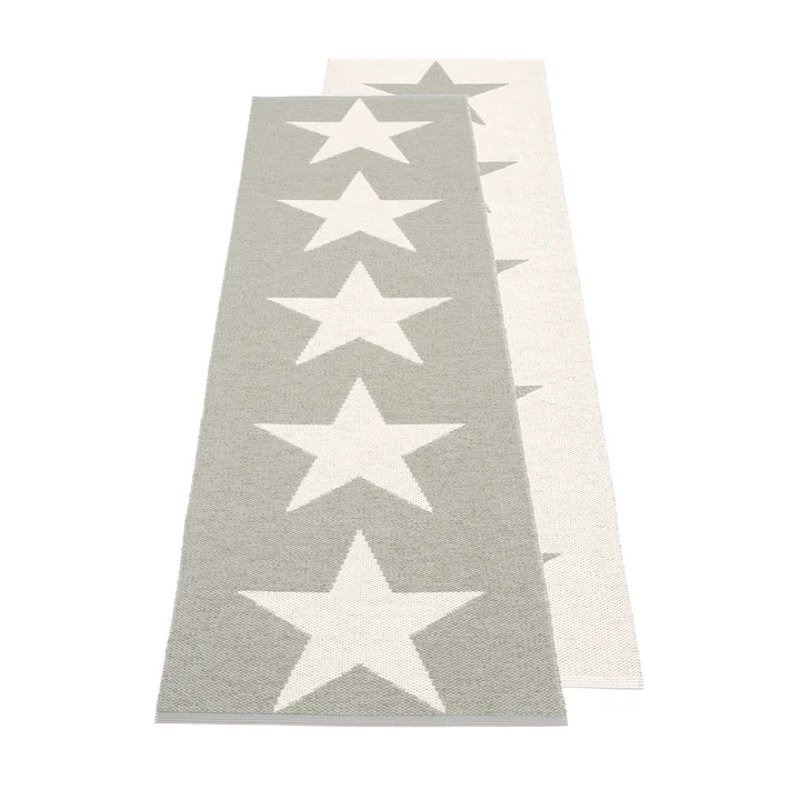 Pappelina - Viggo One Wendeteppich, 70 x 250 cm, warmgrey / vanilla