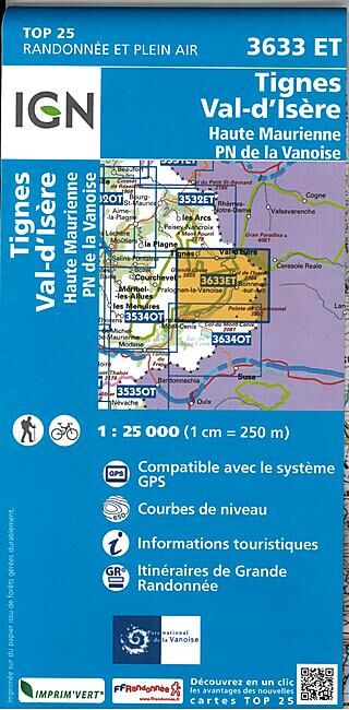IGN - TOP25 3633ET TIGNES VAL D ISERE 1 25 000