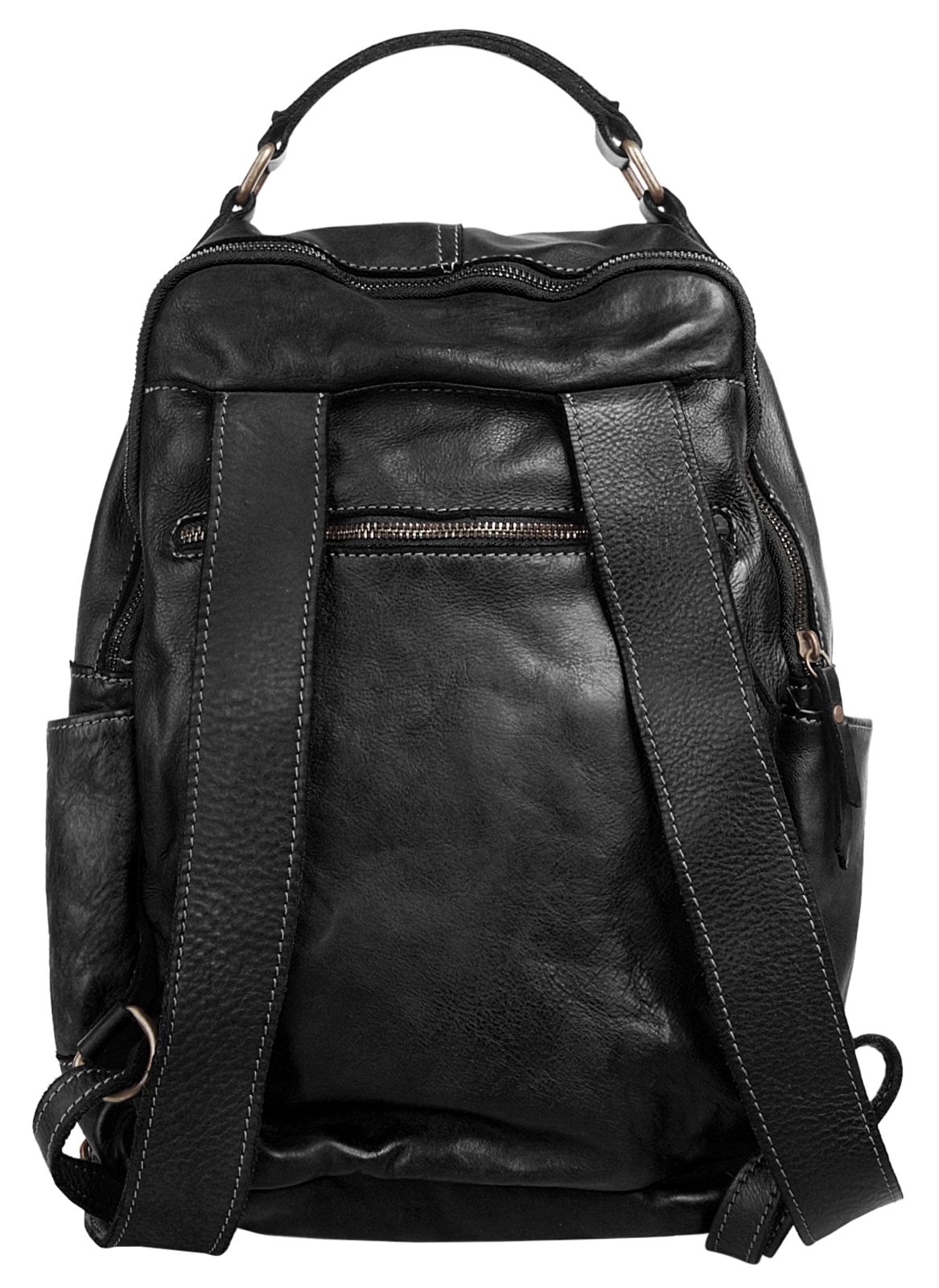 X-Zone Laptoprucksack echt Leder, Made in Italy
