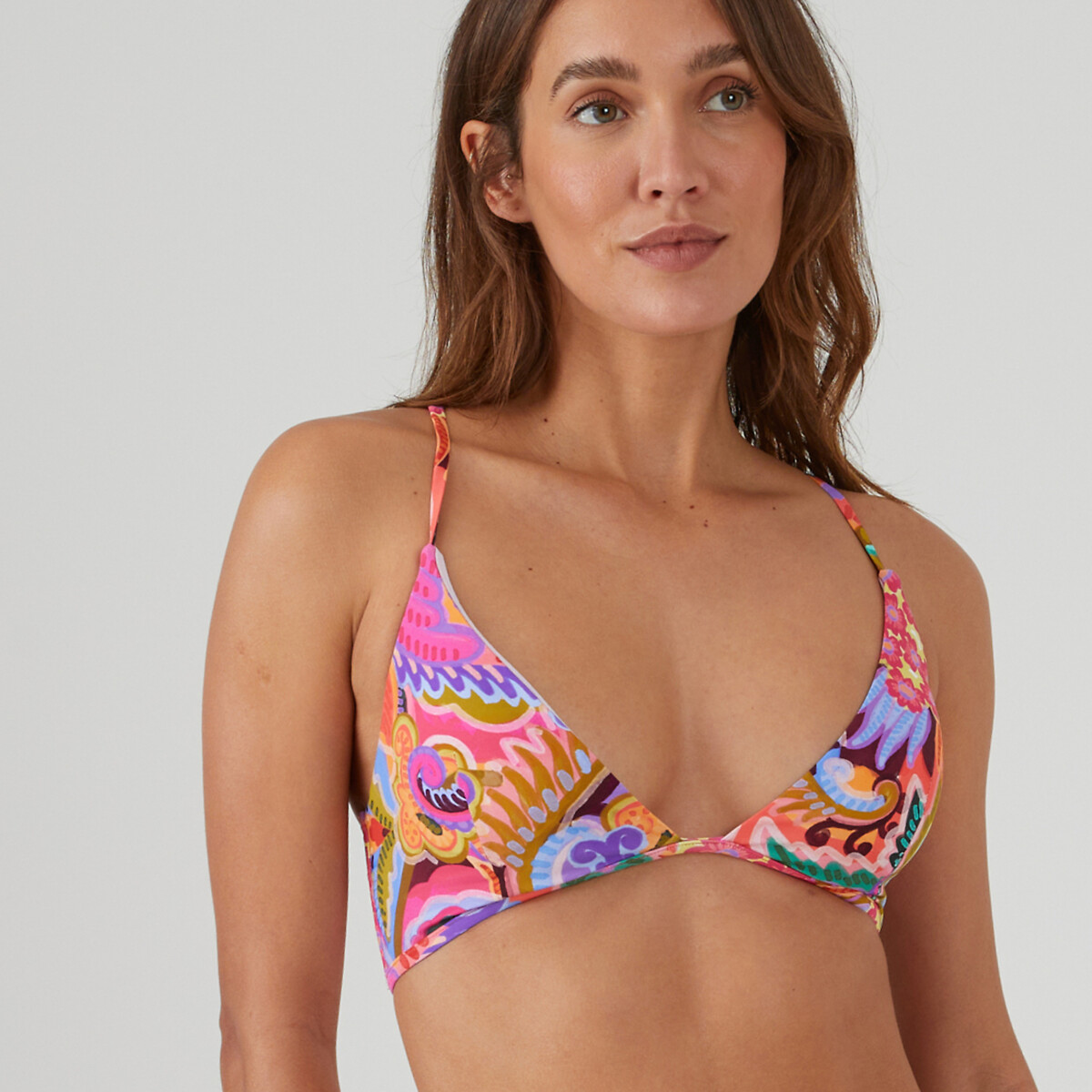 COLEÇÕES LA REDOUTE<br>Sutiã de biquíni estampado estilo foulard