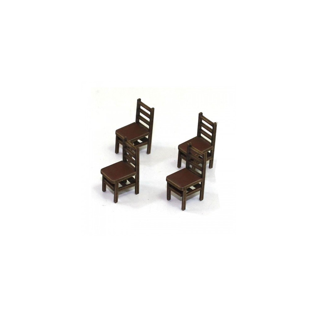Chaises à Dossier à Barreaux B (x4)