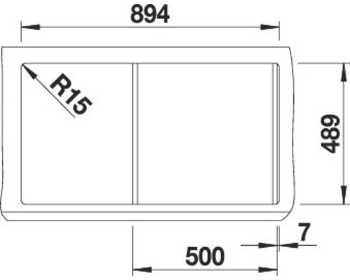 Blanco CLASSIC Pro 5 S-IF spoelbak, 915 x 510 mm, roestvrij staal, satijnen afwerking, 523663
