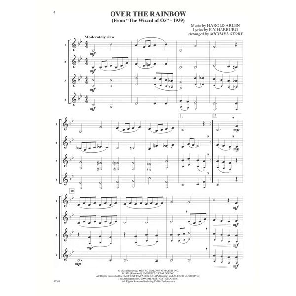 Alfred Music Publishing Movie Quartets for All Horn