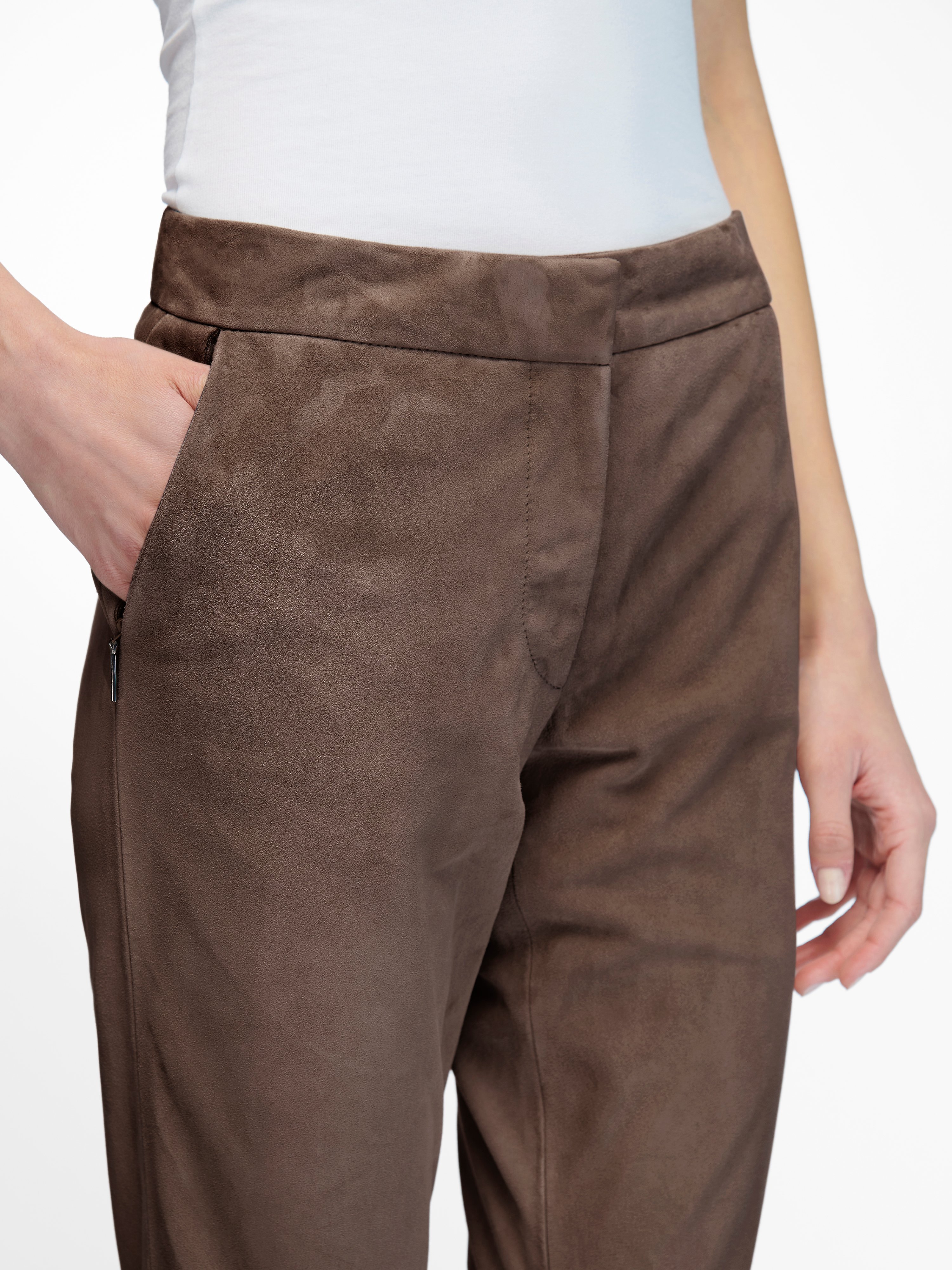 Knöchellange Lederhose