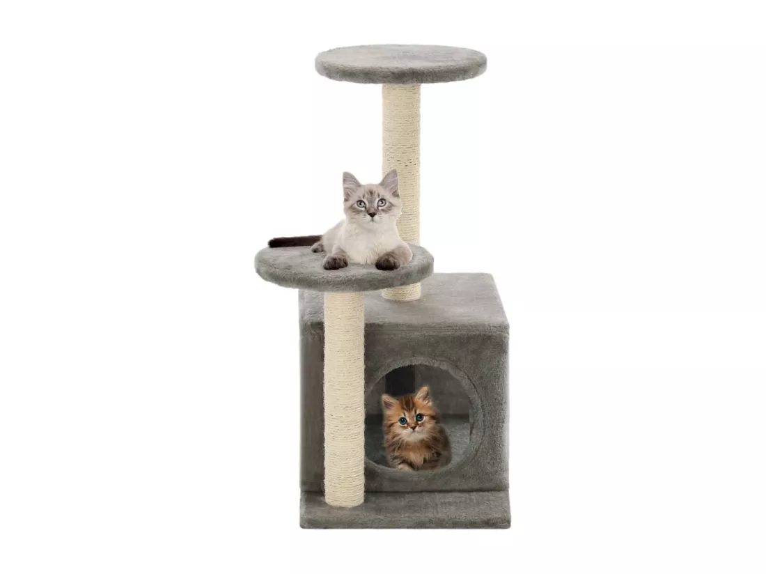Arbre à chat avec griffoirs en sisal 60 cm Gris