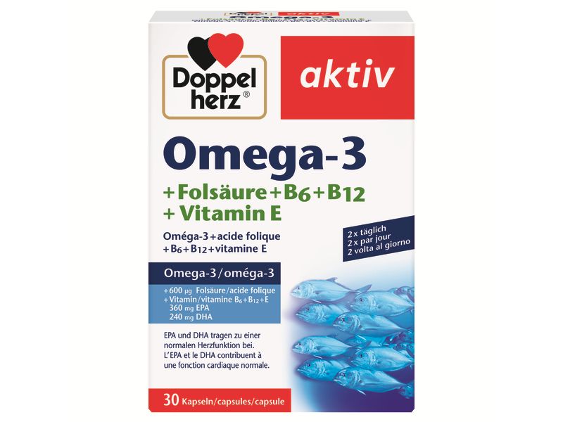 Doppelherz Omega-3   Folsäure 30 Stück Kapseln