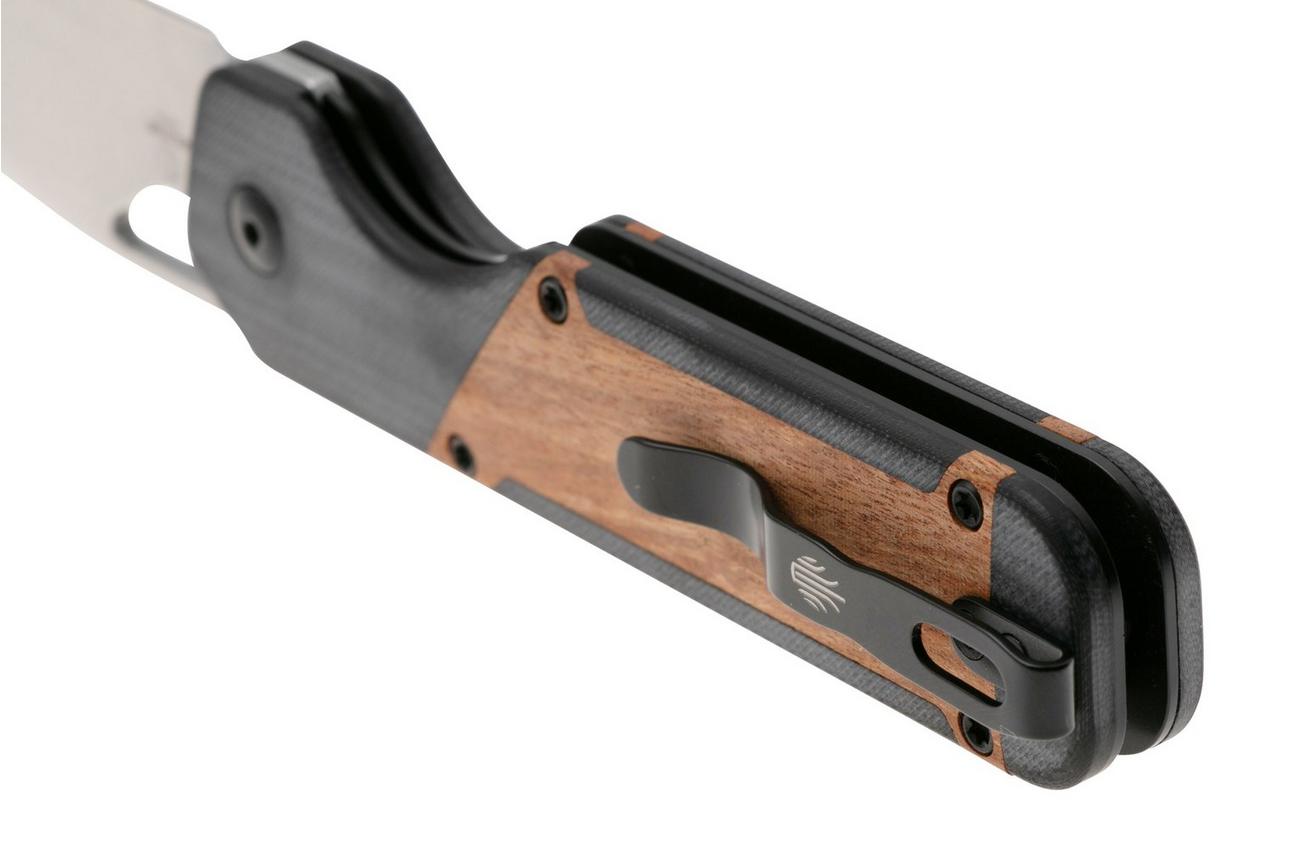 Kizer Vanguard Militaw V3634C2 Liner Lock, Satin 154CM, Black G10, Mkuruti Wood Inlay, zakmes, Jonathan Styles design
