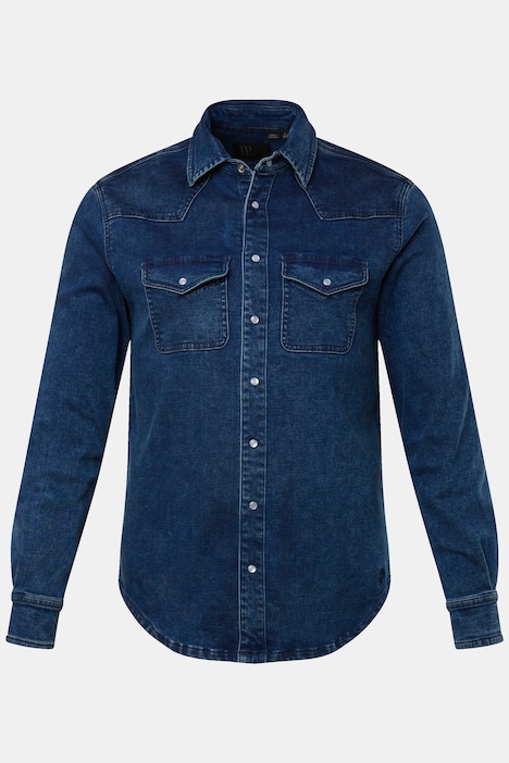 JP 1880 Jeanshemd FLEXNAMIC®, Denim, Langarm, Kentkragen, Modern Basic Fit, bis 8 XL