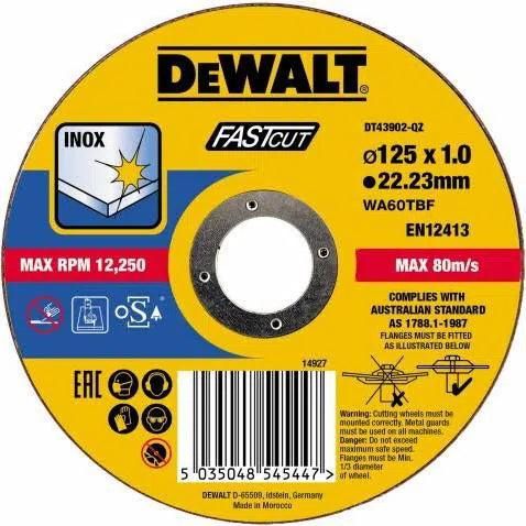 DeWALT DT43902 Doorslijpschijven 125x22.2x1mm. RVS/INOX VE=1