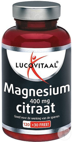 Lucovitaal Citrate De Magnésium 400mg Muscles 150 Comprimés