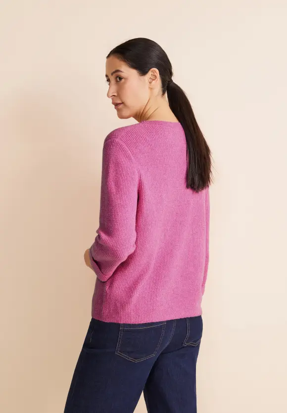 Melange Strickpullover - cozy pink melange