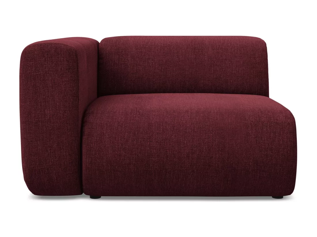 Module avec accoudoirs gauche en tissu chenille - bordeaux - EKAHI
