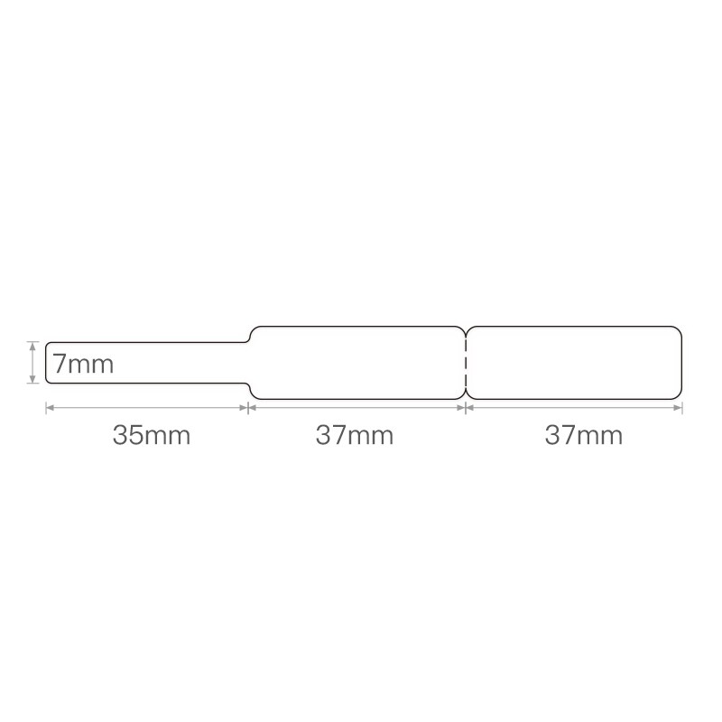 NIIMBOT Kabeletikett 12,5x74+35mm (weiss) 65 Stück für D11 & D110