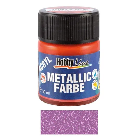 KREUL 77581 HOBBY LINE 77581 Acryl-Metallicfarbe 50ml Metallic-Flieder