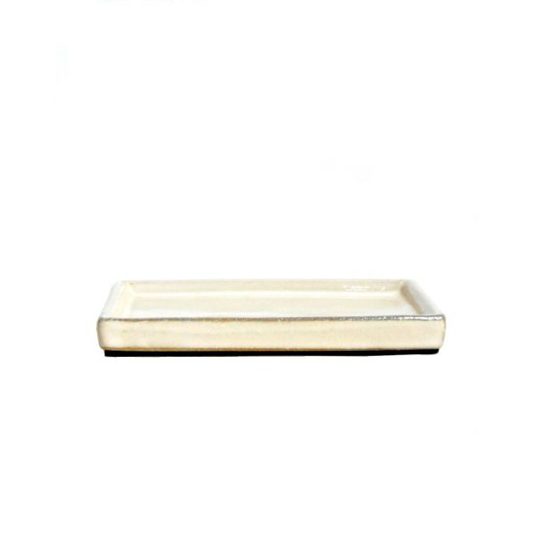 Luso Bonsai Prato Cerâmico Rectangular 25*18*2.5 cm Creme - 86683