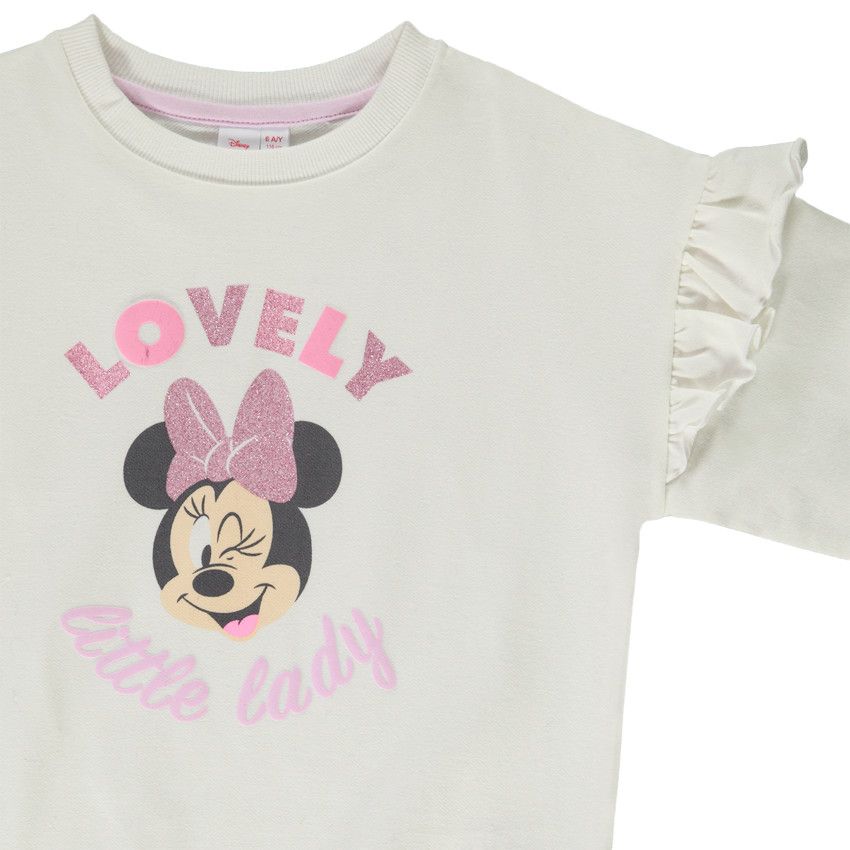 Ensemble de jogging en molleton print Minnie Disney pour fille - Ecru