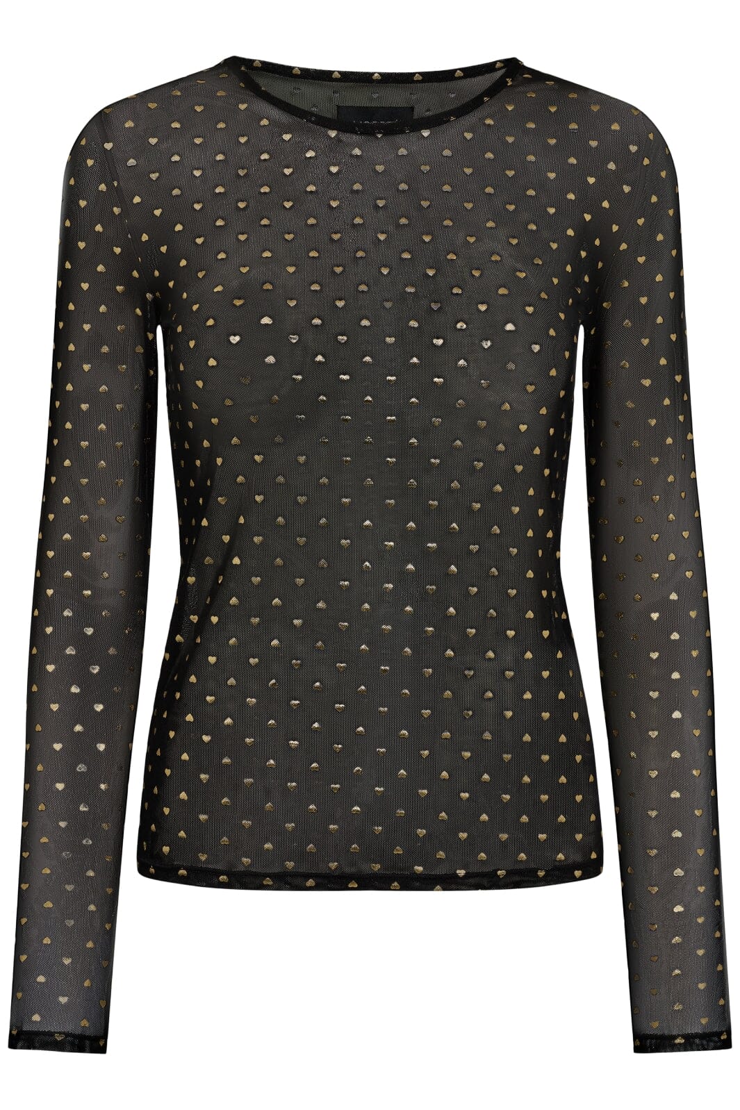 Liberte Mesh-Ls-Sparkle-Tshirt 22134 black gold heart