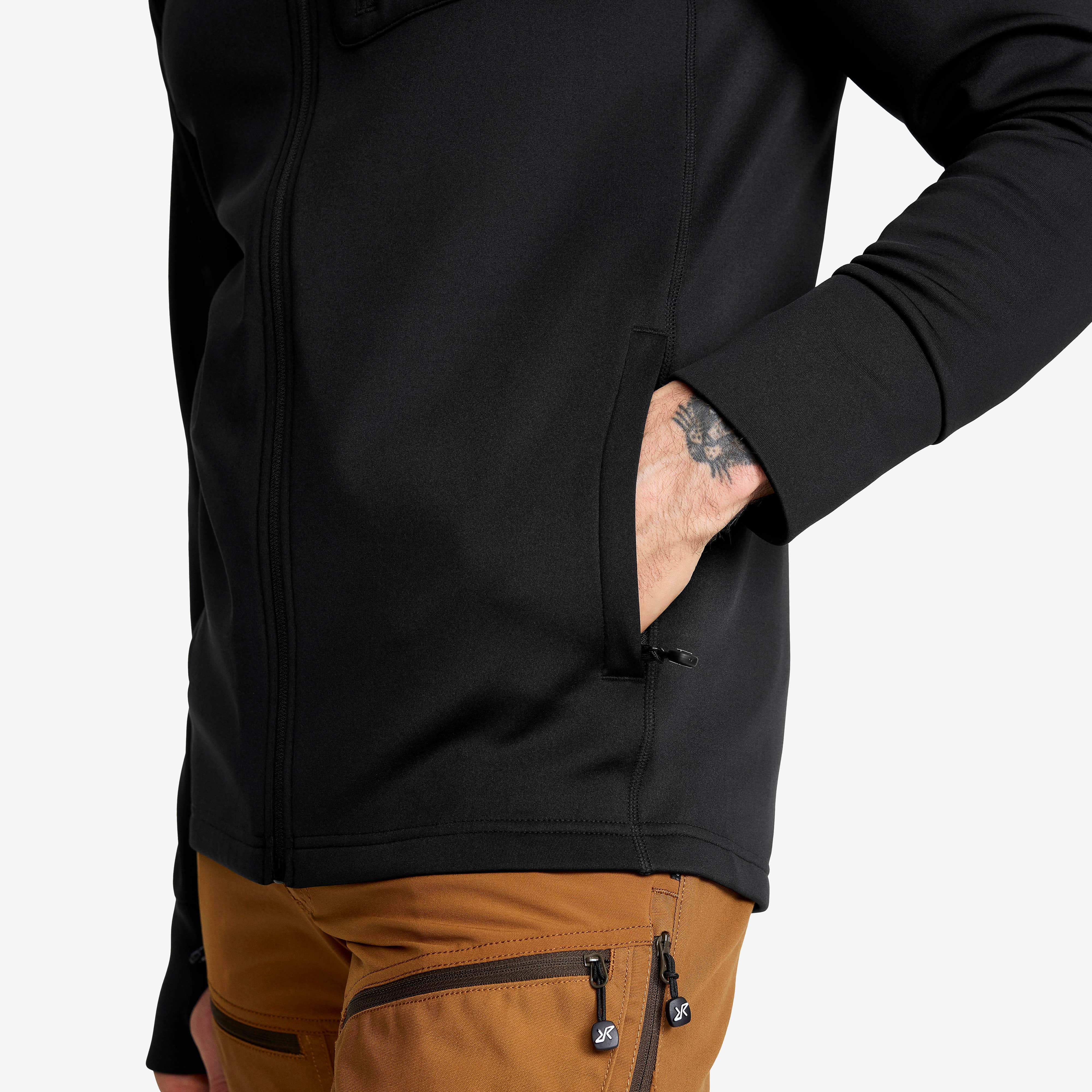 Evolution Stretch Fleece Hoodie Herre Black