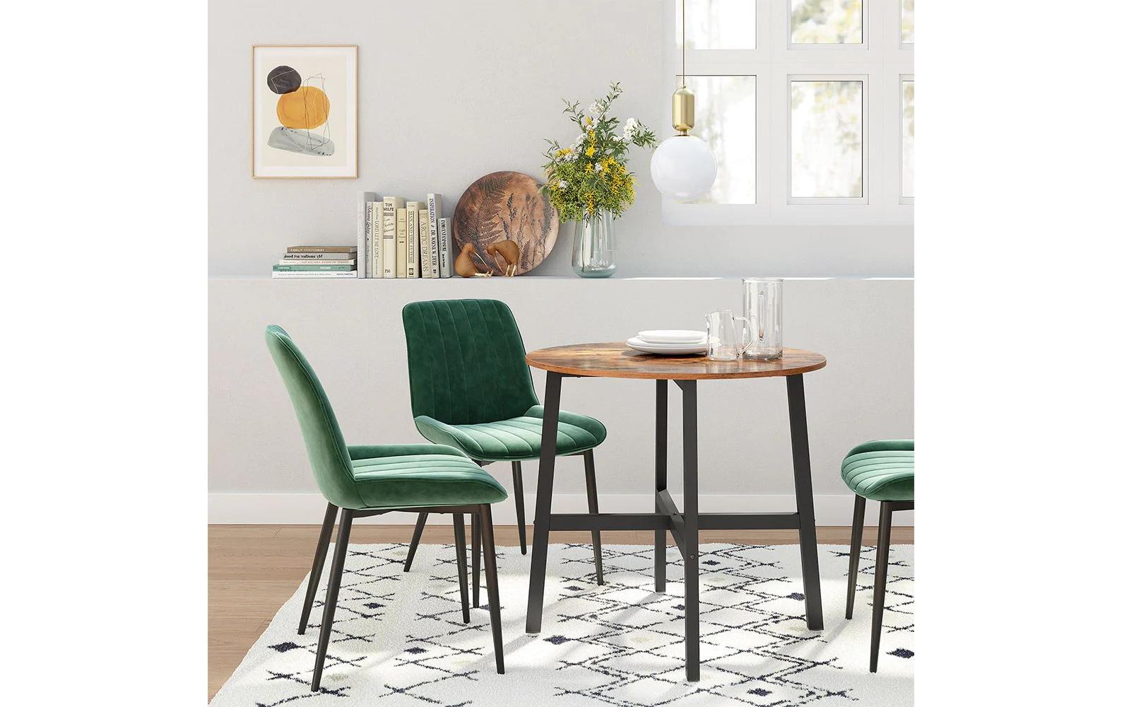 Tisch rund 80 x 75 cm, Braun/Schwarz<br>Küchentisch