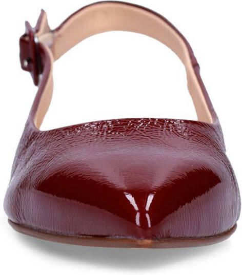 Manfield Dames Bordeaux rode lakleren slingbacks