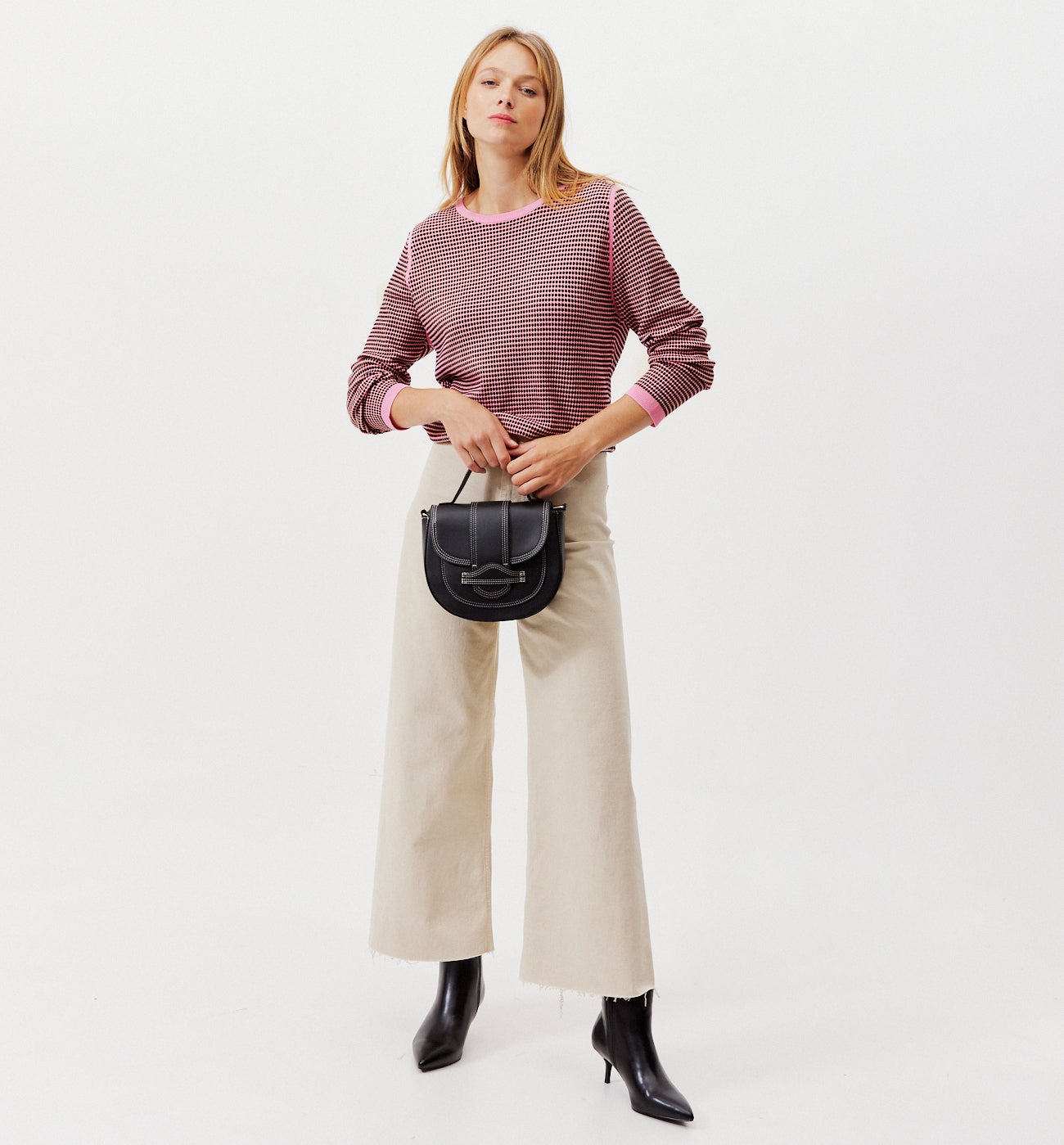 Pull effet jacquard Femme - Imprimé lilas