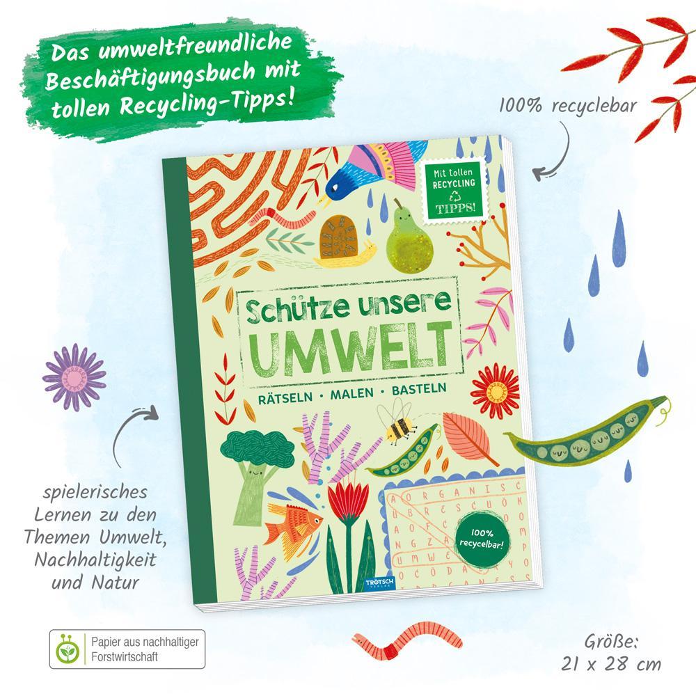 Trötsch Beschäftigungsbuch Schütze unsere Umwelt Rätseln Malen Basteln Natur