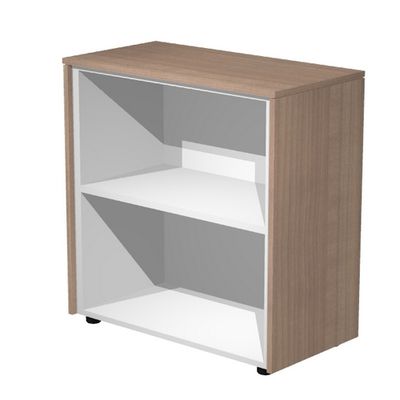 Armoire basse Flora - L82,8xP43xH81,4 cm - portes vitrées - 1 étagère - merisier arabis